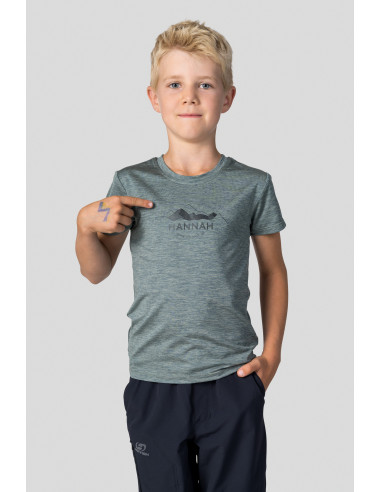 Kid's casual short sleeve T-shirt CORNET JR II dark forest mel