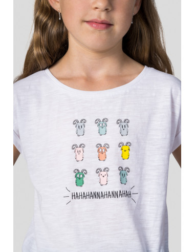 Kid's casual short sleeve T-shirt KAIA JR white