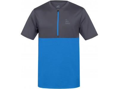 Men's active short sleeve T-shirt SANVI asphalt/french blue mel