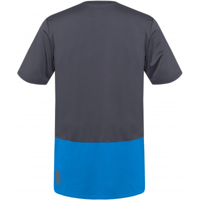 Men's active short sleeve T-shirt SANVI asphalt/french blue mel 2