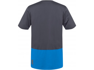 Men's active short sleeve T-shirt SANVI asphalt/french blue mel