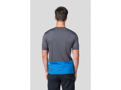 Men's active short sleeve T-shirt SANVI asphalt/french blue mel