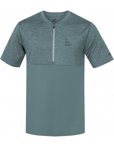 Men's active short sleeve T-shirt SANVI dark forest mel/dark forest