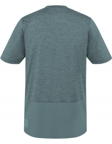 Men's active short sleeve T-shirt SANVI dark forest mel/dark forest