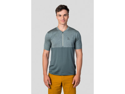 Men's active short sleeve T-shirt SANVI dark forest mel/dark forest