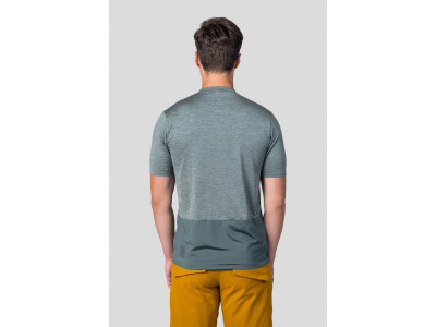 Men's active short sleeve T-shirt SANVI dark forest mel/dark forest