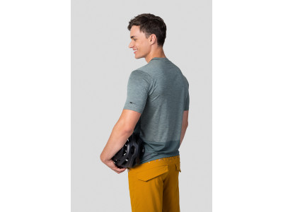 Men's active short sleeve T-shirt SANVI dark forest mel/dark forest