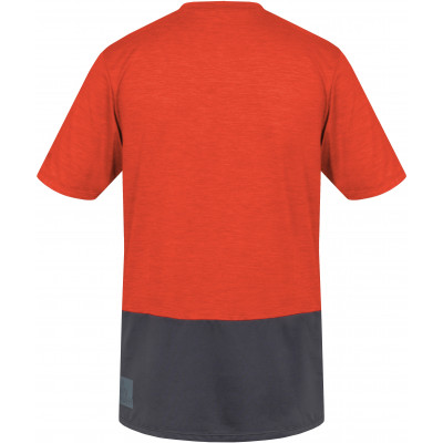 Men's active short sleeve T-shirt SANVI cherry tomato mel/asphalt 2