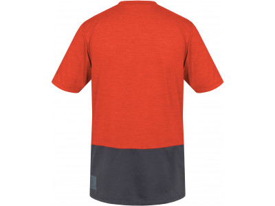 Men's active short sleeve T-shirt SANVI cherry tomato mel/asphalt
