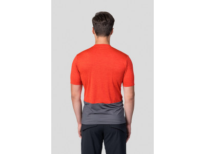 Men's active short sleeve T-shirt SANVI cherry tomato mel/asphalt