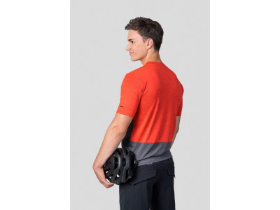 Men's active short sleeve T-shirt SANVI cherry tomato mel/asphalt