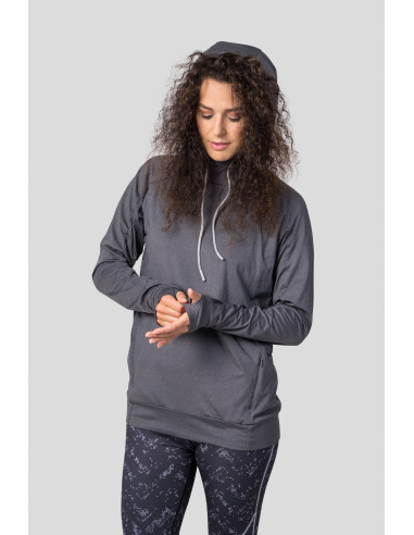Ladies active sweatshirt VERNITA asphalt mel