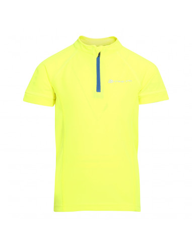 Kid's short sleeve T-shirt OBAQO neon safety yellow