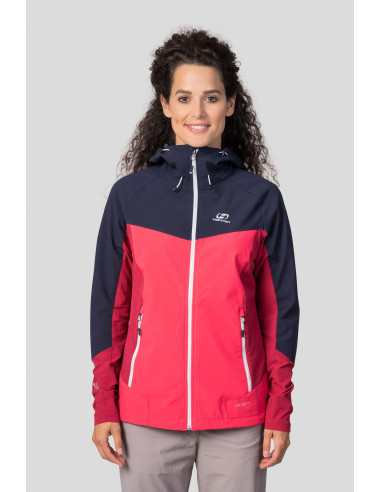 Ladies mountain & trekking jacket PULLA night sky / geranium