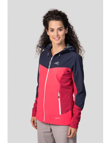 Ladies mountain & trekking jacket PULLA night sky / geranium