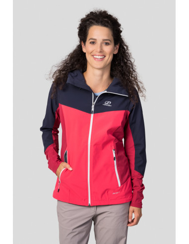 Ladies mountain & trekking jacket PULLA night sky / geranium