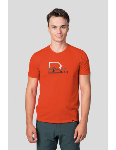 Men's mountain & trekking T-shirt BITE cherry tomato (print 1)