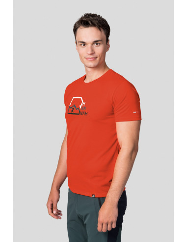 Men's mountain & trekking T-shirt BITE cherry tomato (print 1)