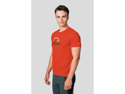 Men's mountain & trekking T-shirt BITE cherry tomato (print 1)
