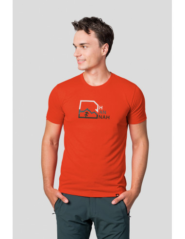 Men's mountain & trekking T-shirt BITE cherry tomato (print 1)