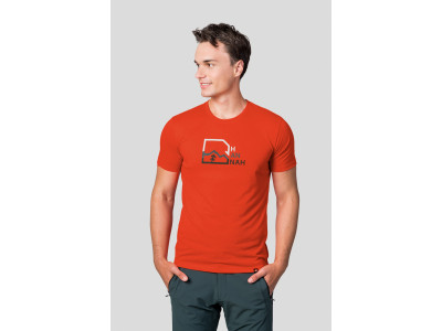 Men's mountain & trekking T-shirt BITE cherry tomato (print 1)