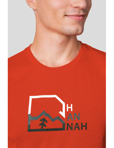 Men's mountain & trekking T-shirt BITE cherry tomato (print 1)