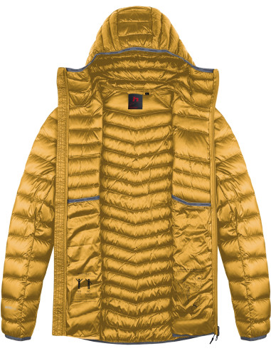 Men's mountain jacket ARDEN golden yellow stripe