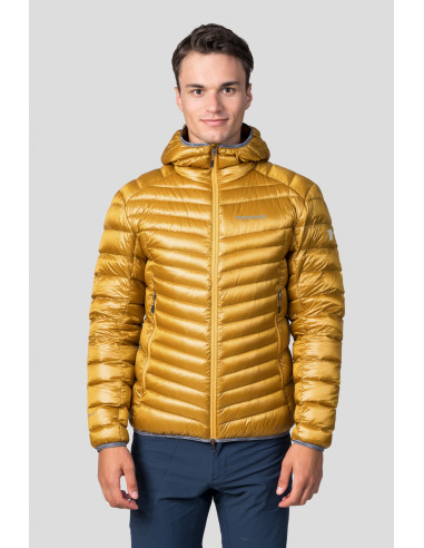 Men's mountain jacket ARDEN golden yellow stripe