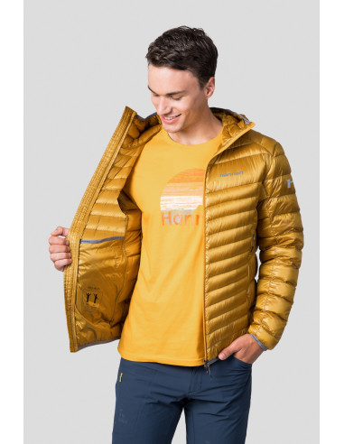 Men's mountain jacket ARDEN golden yellow stripe