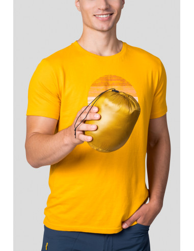 Men's mountain jacket ARDEN golden yellow stripe