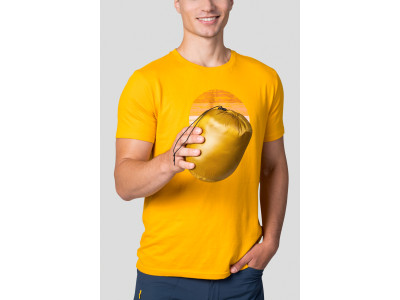 Men's mountain jacket ARDEN golden yellow stripe