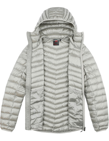 Ladies mountain jacket ARY light gray stripe