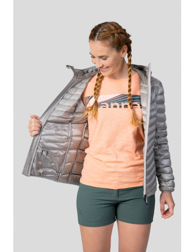 Ladies mountain jacket ARY light gray stripe