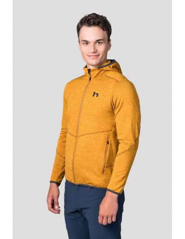 Men's mountain & trekking sweatshirt DAMAR HOODY golden yellow mel
