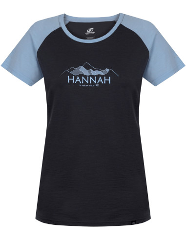 Sieviešu T-krekls pārgājieniem kalnos LESLIE asvalta pelēks / zils