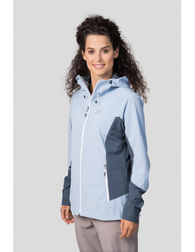Ladies mountain & trekking jacket PULLA blue fog / dark slate