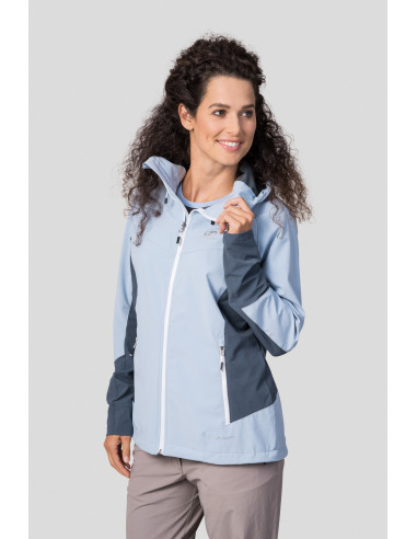 Ladies mountain & trekking jacket PULLA blue fog / dark slate