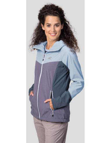 Ladies mountain & trekking jacket PULLA blue fog / shark