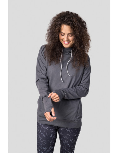 Ladies active sweatshirt VERNITA asphalt mel