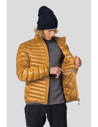 Vīriešu jaka pārgājieniem kalnos ADRIUS zeltaini dzeltens 