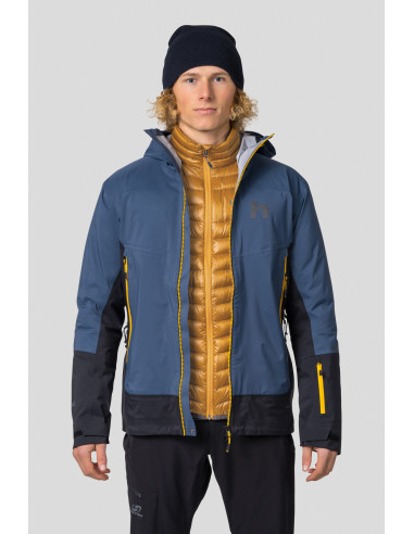 Men's mountain jacket ADRIUS golden yellow stripe