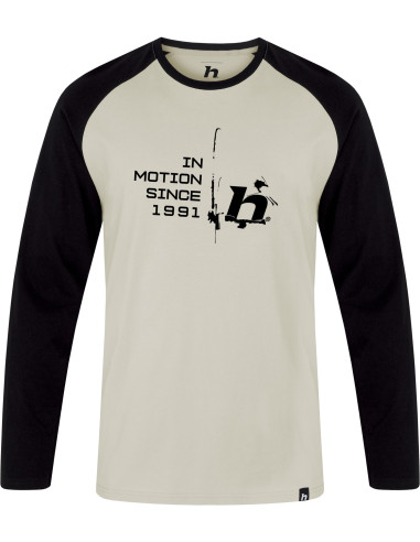 Men's everyday T-shirt, L / S HANES light gray / anthracite