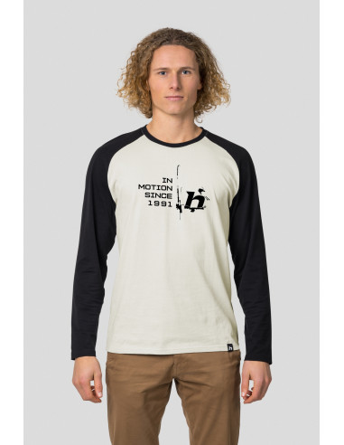 Men's everyday T-shirt, L / S HANES light gray / anthracite