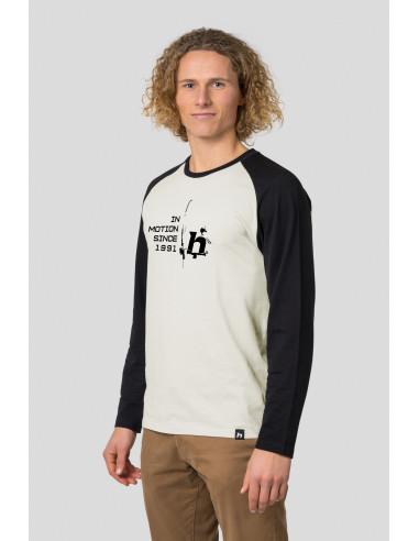 Men's everyday T-shirt, L / S HANES light gray / anthracite