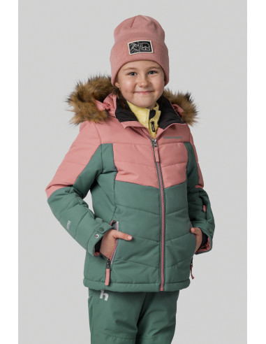 Kid's jacket LEANE JR rosette / dark forest