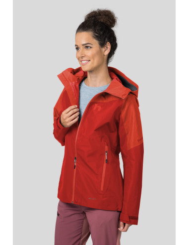 Ladies alpine trekking jacket ABIGAIL molten lava / cherry tomato