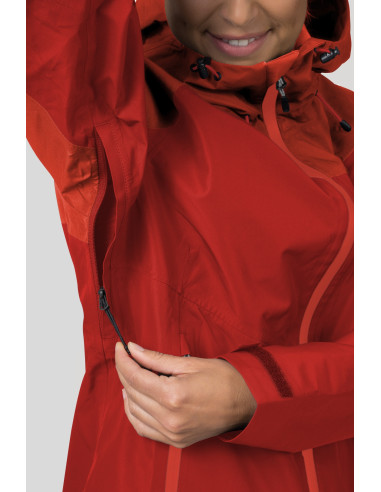 Ladies alpine trekking jacket ABIGAIL molten lava / cherry tomato