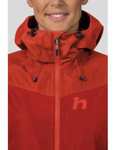 Ladies alpine trekking jacket ABIGAIL molten lava / cherry tomato