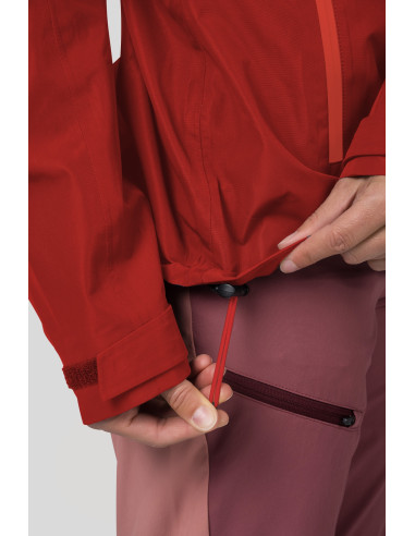 Ladies alpine trekking jacket ABIGAIL molten lava / cherry tomato