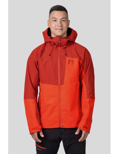 Mens mountaineering jacket ALAGAN cherry tomato / molten lava II